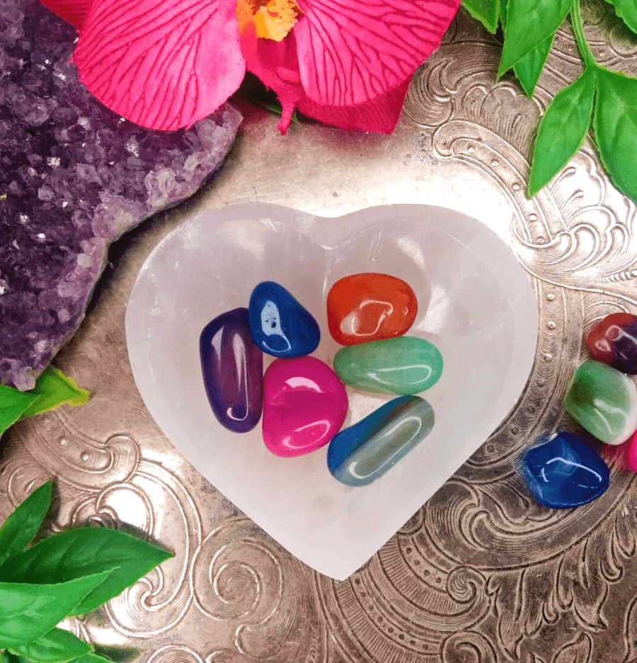 Beautifully Carved and Polished White Selenite Heart Shaped Bowl (Small) - Spirit and Stardust