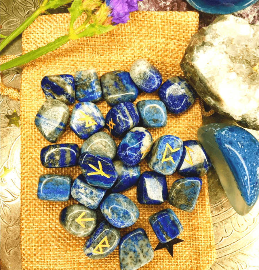 Lapis Lazuli Witch's Crystal Rune Set - Spirit and Stardust