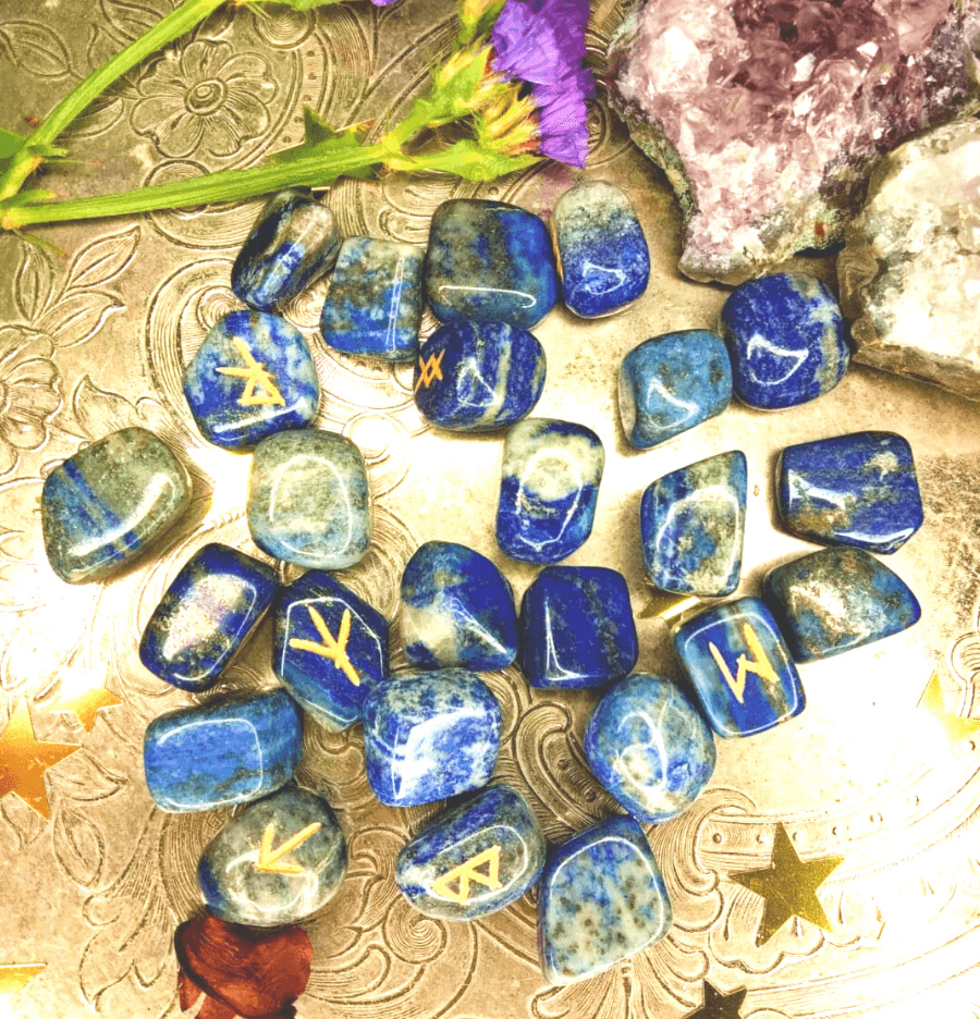 Lapis Lazuli Witch's Crystal Rune Set - Spirit and Stardust