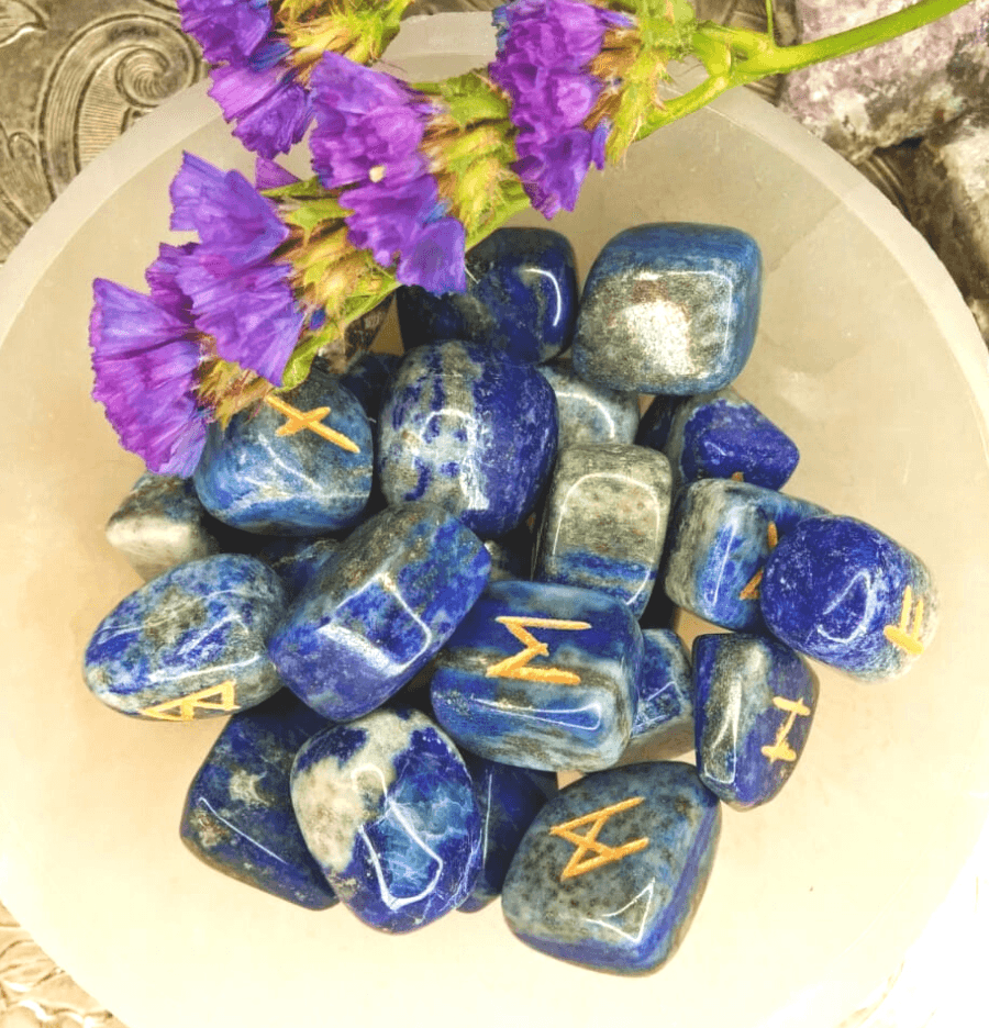 Lapis Lazuli Witch's Crystal Rune Set - Spirit and Stardust