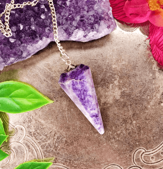 Lepidolite Crystal Hexagon Pendulum - Spirit and Stardust