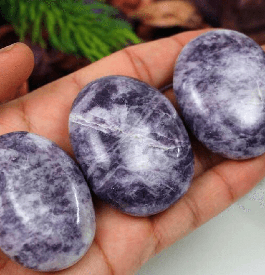Lepidolite Palm Stone For Cosmic Connection - Spirit and Stardust