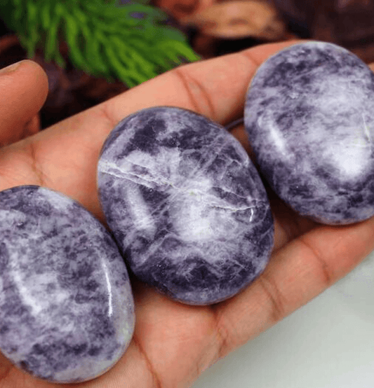 Lepidolite Palm Stone For Cosmic Connection - Spirit and Stardust