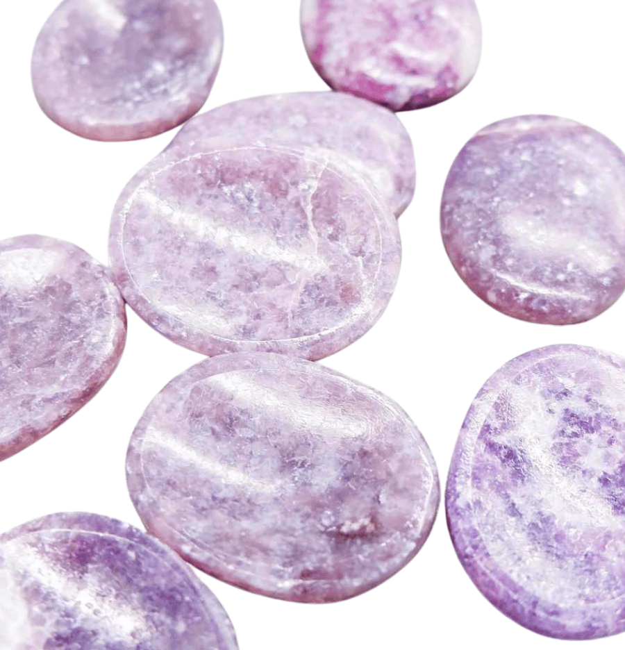 Lepidolite Crystal Worry Stone - Spirit and Stardust