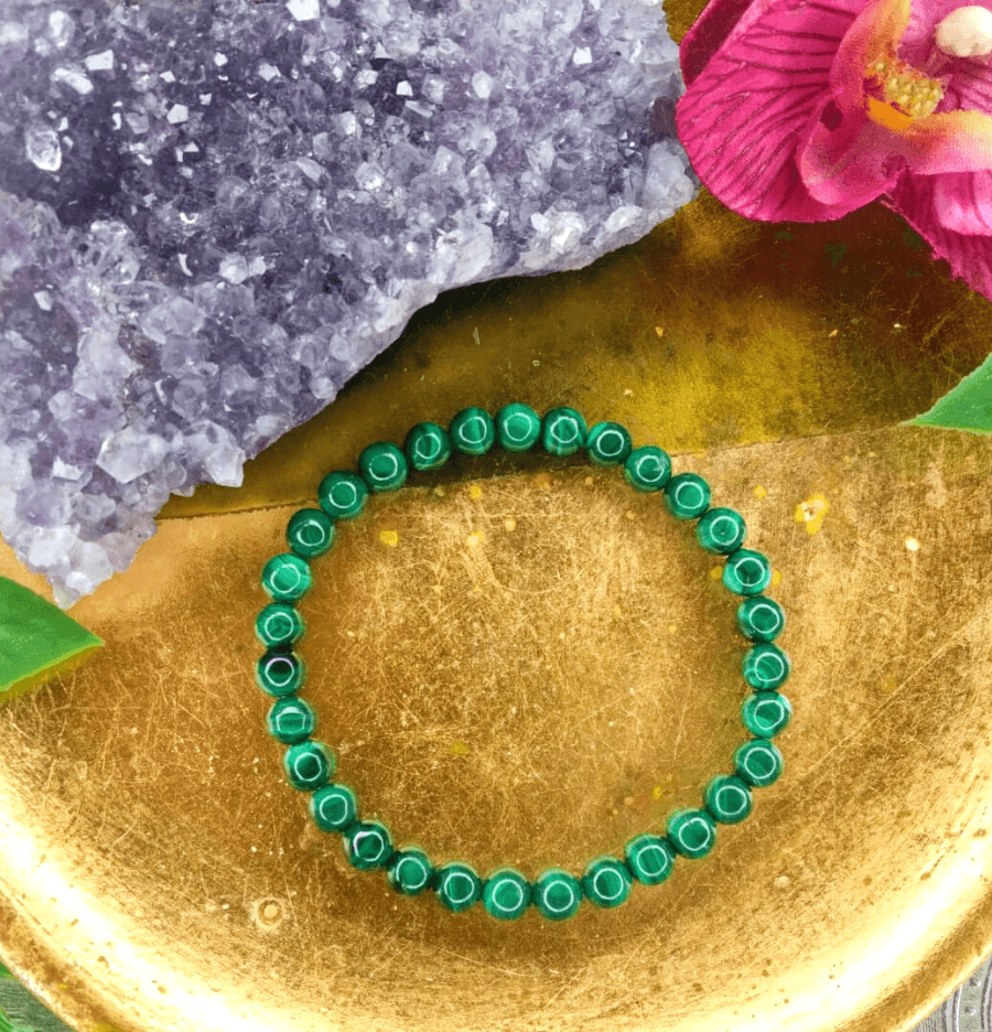 Malachite Bracelet For Protection (6mm Beads) - Spirit and Stardust