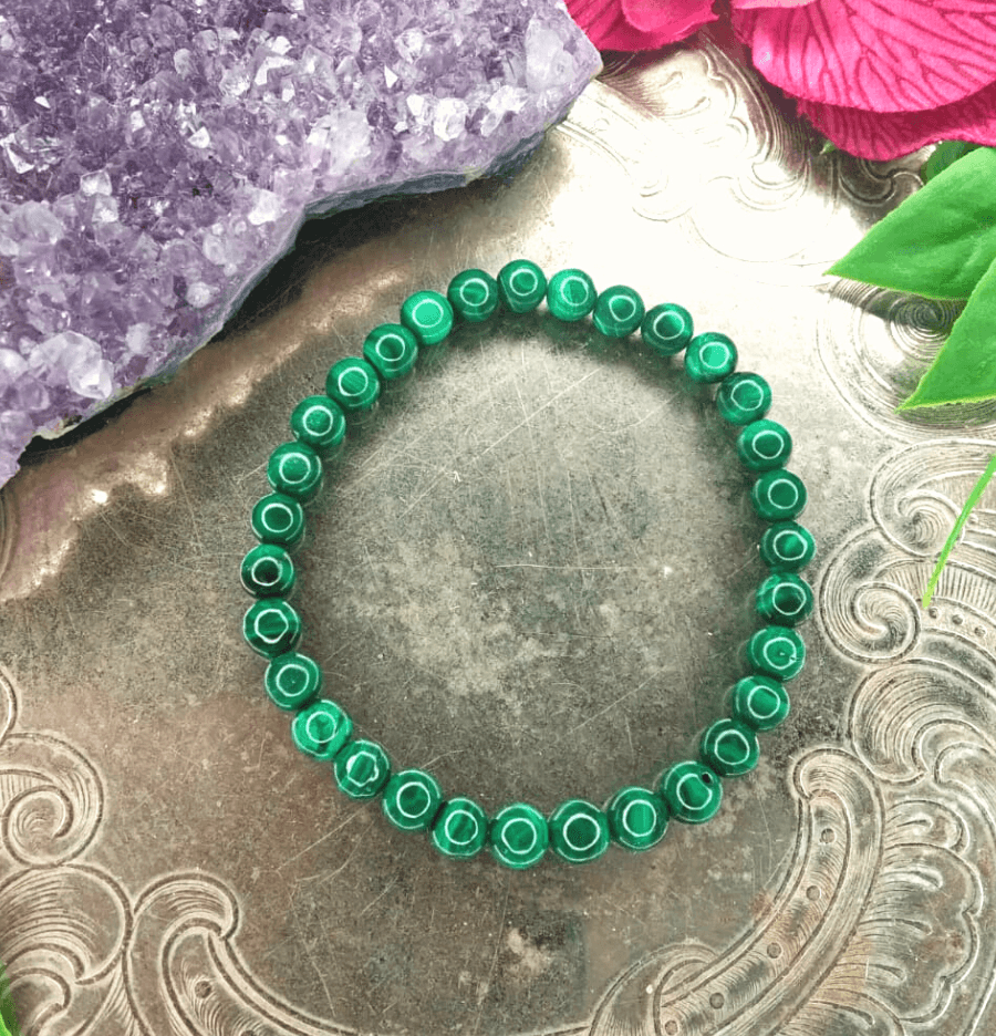 Malachite Bracelet For Protection (6mm Beads) - Spirit and Stardust