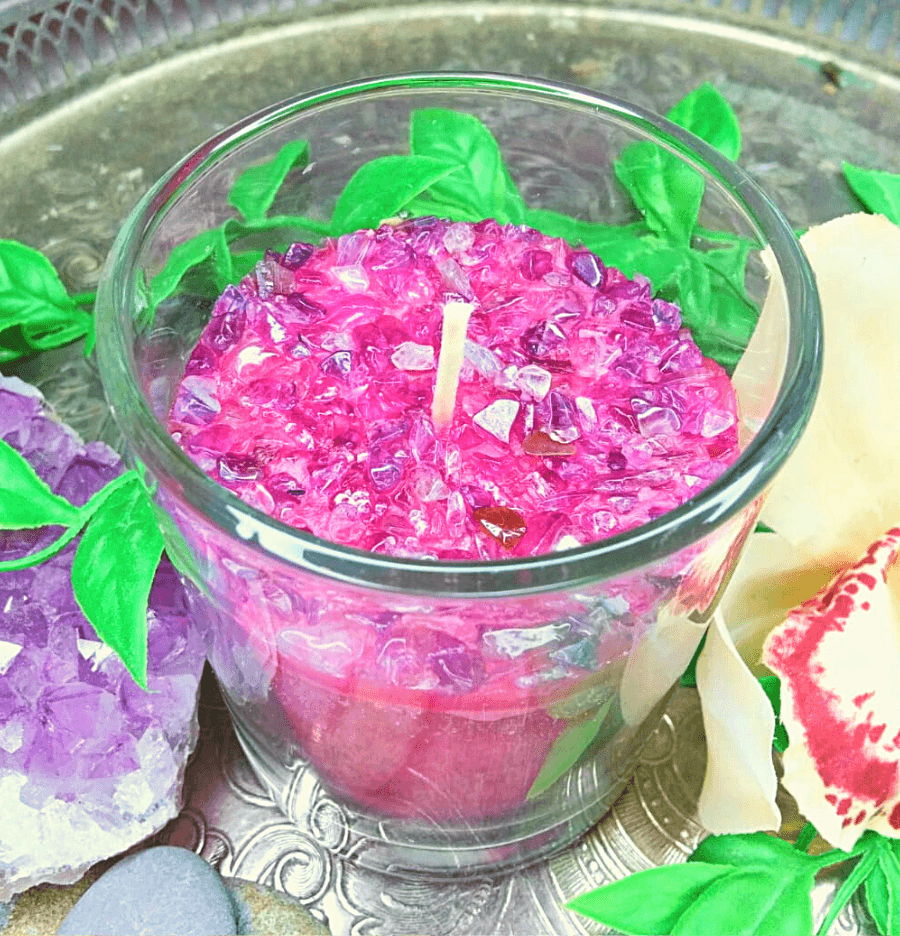 Manifestation Crystal Candle - Spirit and Stardust