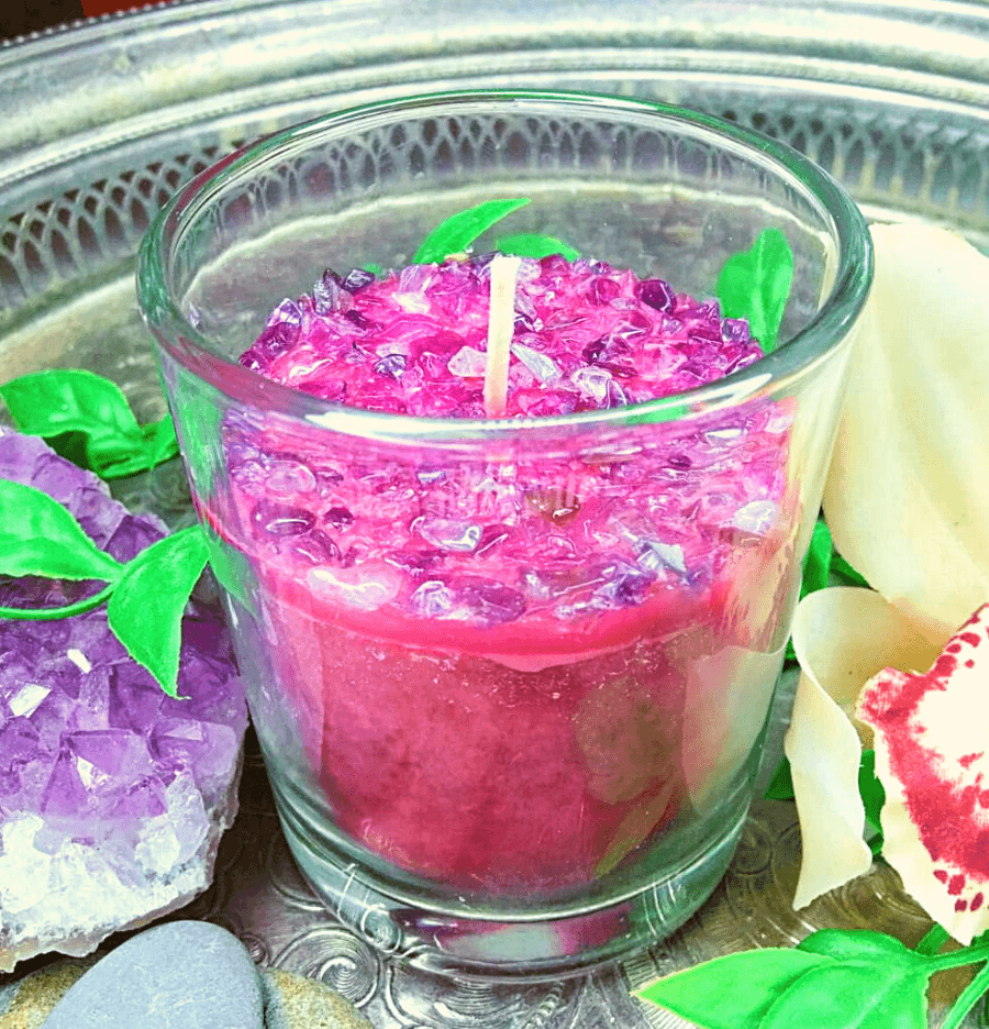 Manifestation Crystal Candle - Spirit and Stardust