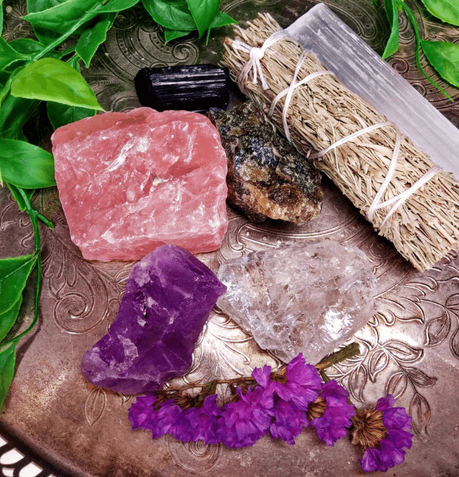 Meditation Raw Crystal Healing Set in Gift Box - Spirit and Stardust