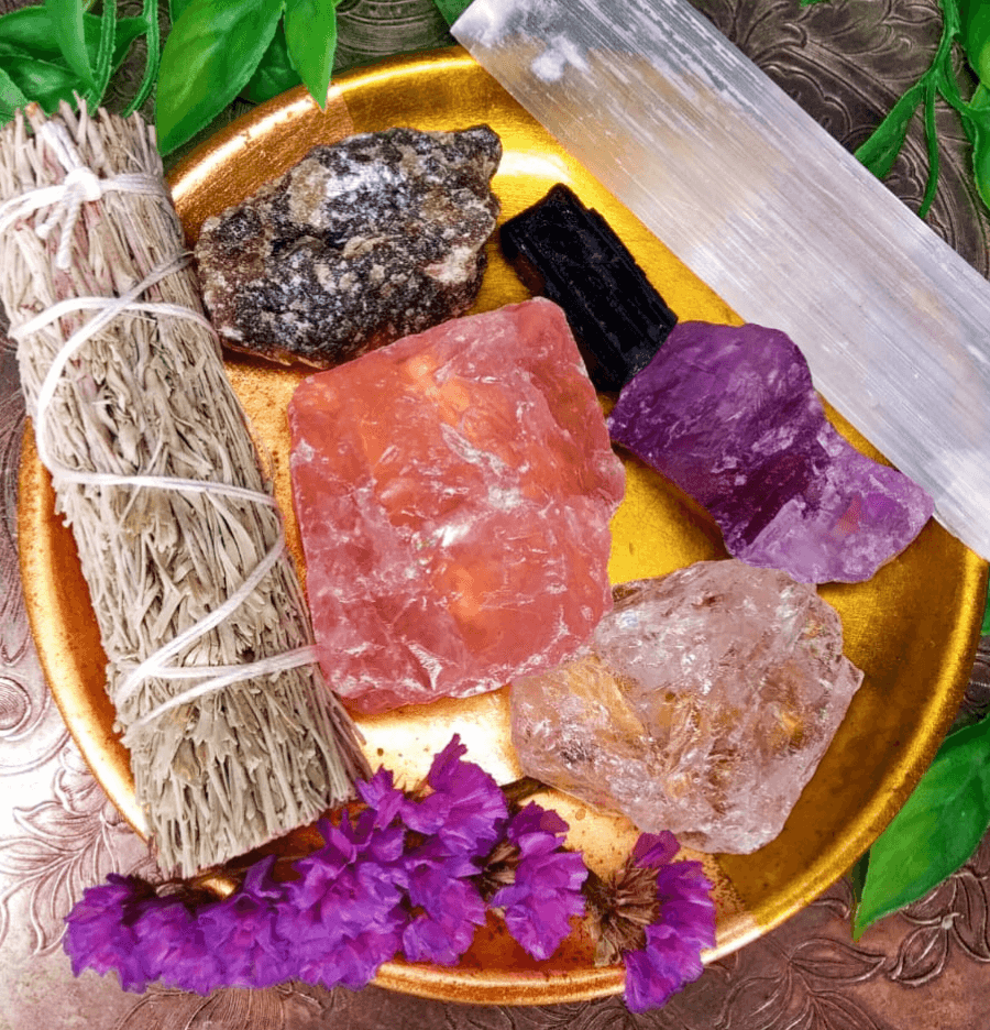 Meditation Raw Crystal Healing Set in Gift Box - Spirit and Stardust