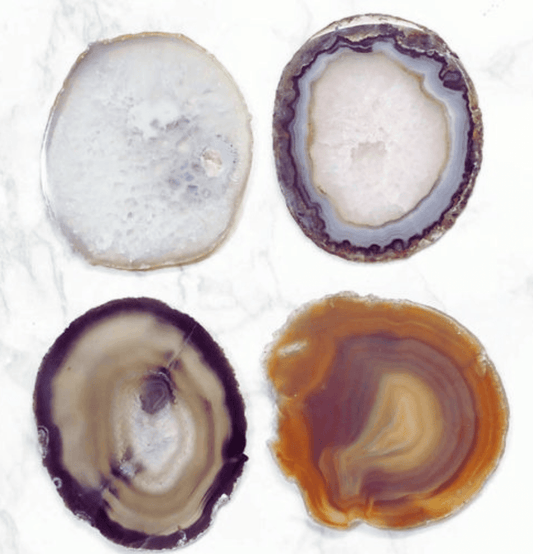 Natural Agate Sliced Coasters (Set of 4) - Spirit and Stardust