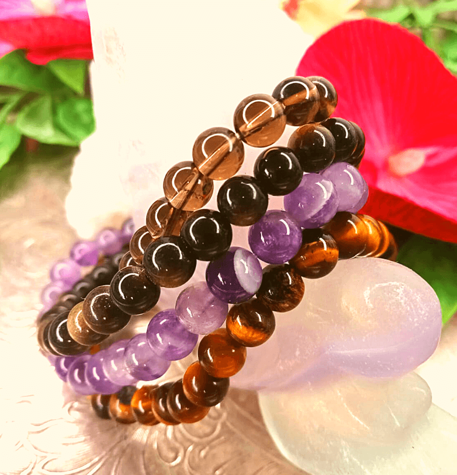 Negativity and EMF Protection Energy Bracelet Set - Spirit and Stardust