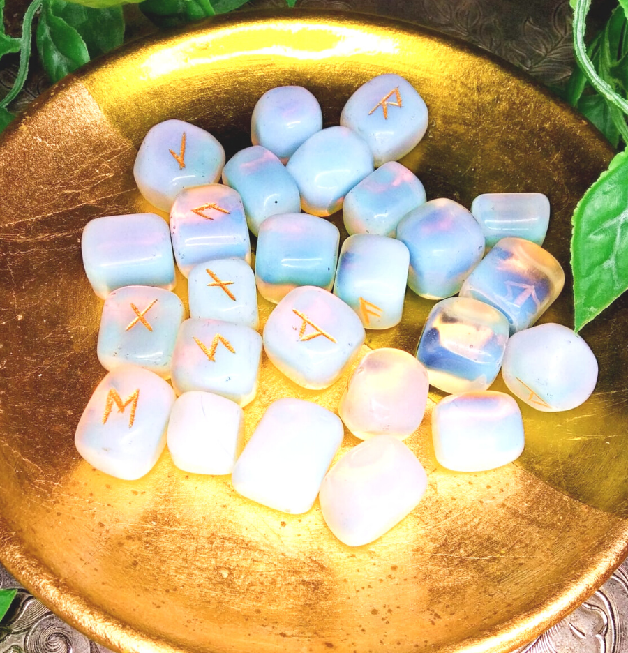 Opalite Crystal Rune Set