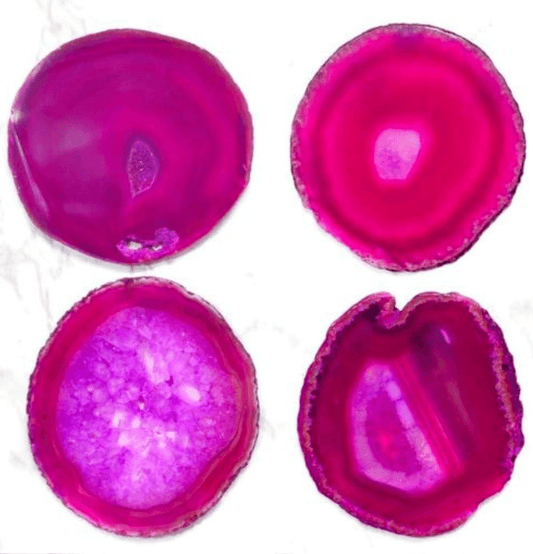 Pink Agate Sliced Coasters (Dyed) (Set of 4) - Spirit and Stardust