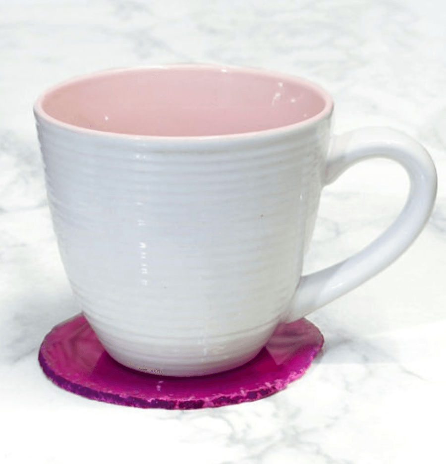 Pink Agate Sliced Coasters (Dyed) (Set of 4) - Spirit and Stardust