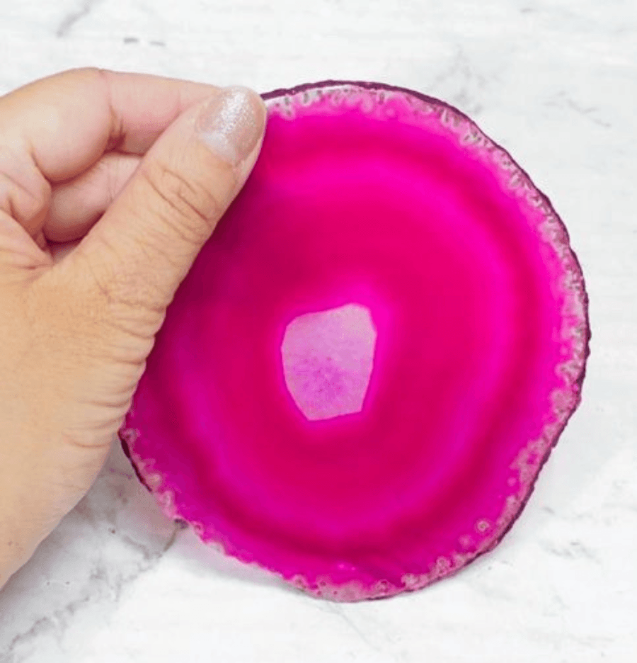 Pink Agate Sliced Coasters (Dyed) (Set of 4) - Spirit and Stardust