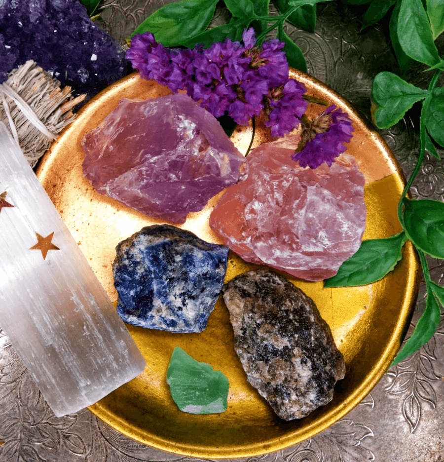 Pisces Zodiac Raw Crystal Healing Set In Gift Box - Spirit and Stardust