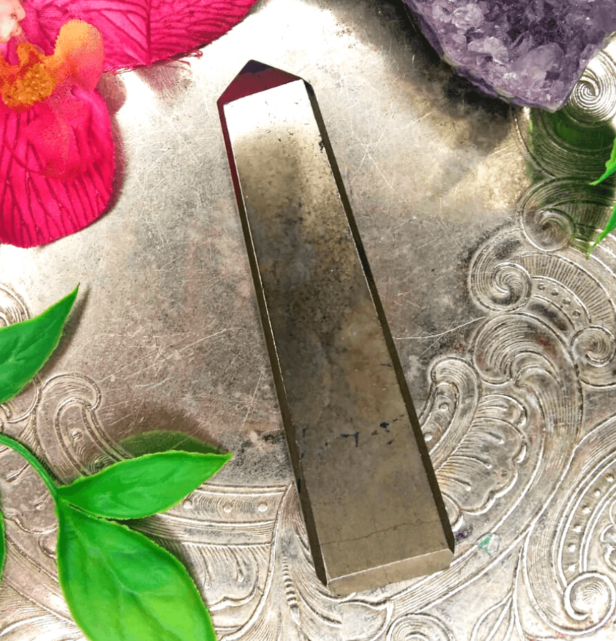 Pyrite Crystal Obelisk - Spirit and Stardust