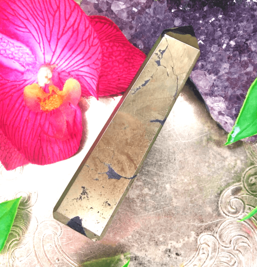 Pyrite Crystal Obelisk - Spirit and Stardust