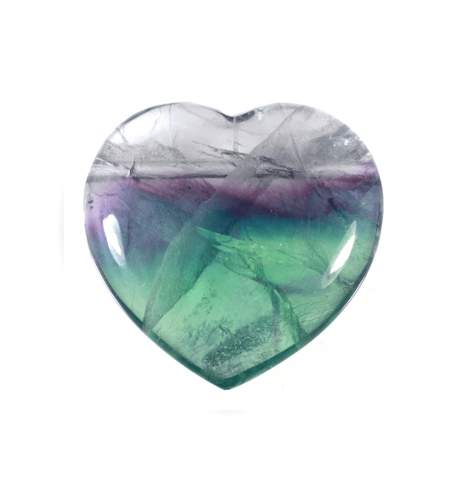 Fluorite Crystal Heart - Spirit and Stardust