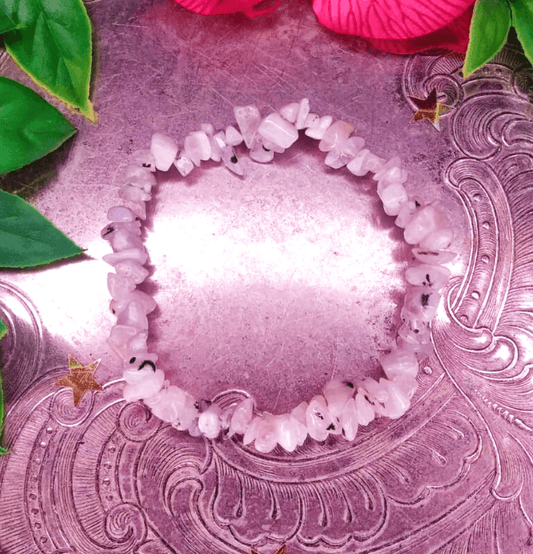 Rainbow Moonstone Crystal Chip Bracelet For Feminine Energy - Spirit and Stardust