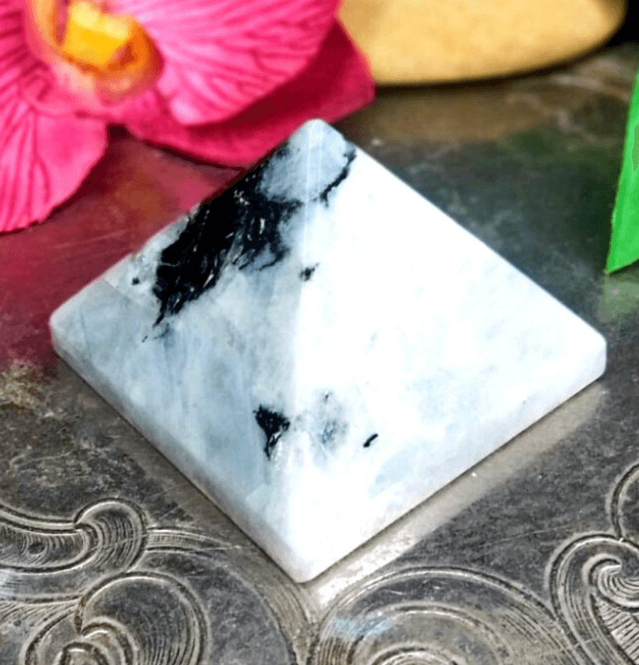 Rainbow Moonstone Crystal Pyramid - Spirit and Stardust