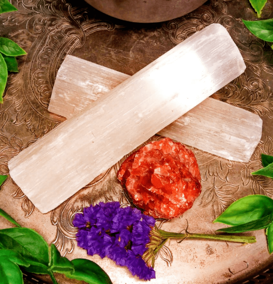 Raw White Selenite Crystal Wand - Spirit and Stardust