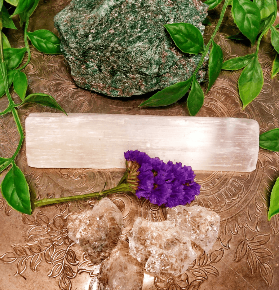 Raw White Selenite Crystal Wand - Spirit and Stardust
