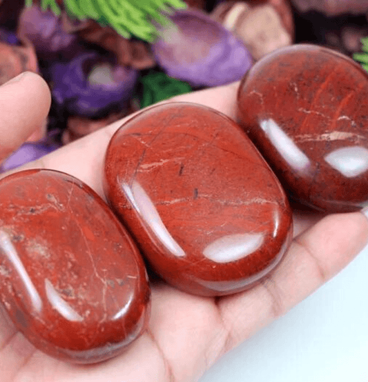 Red Jasper Palm Stone For Emotional Stamina - Spirit and Stardust