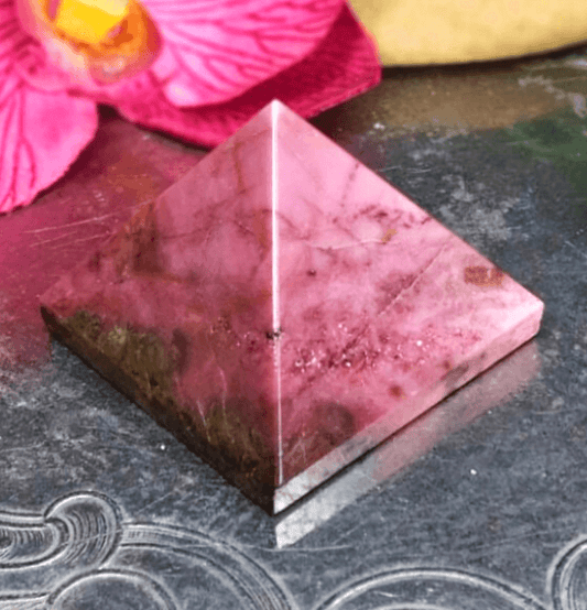Rhodonite Crystal Pyramid - Spirit and Stardust