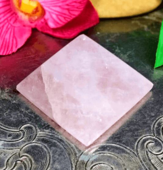 Rose Quartz Crystal Pyramid - Spirit and Stardust