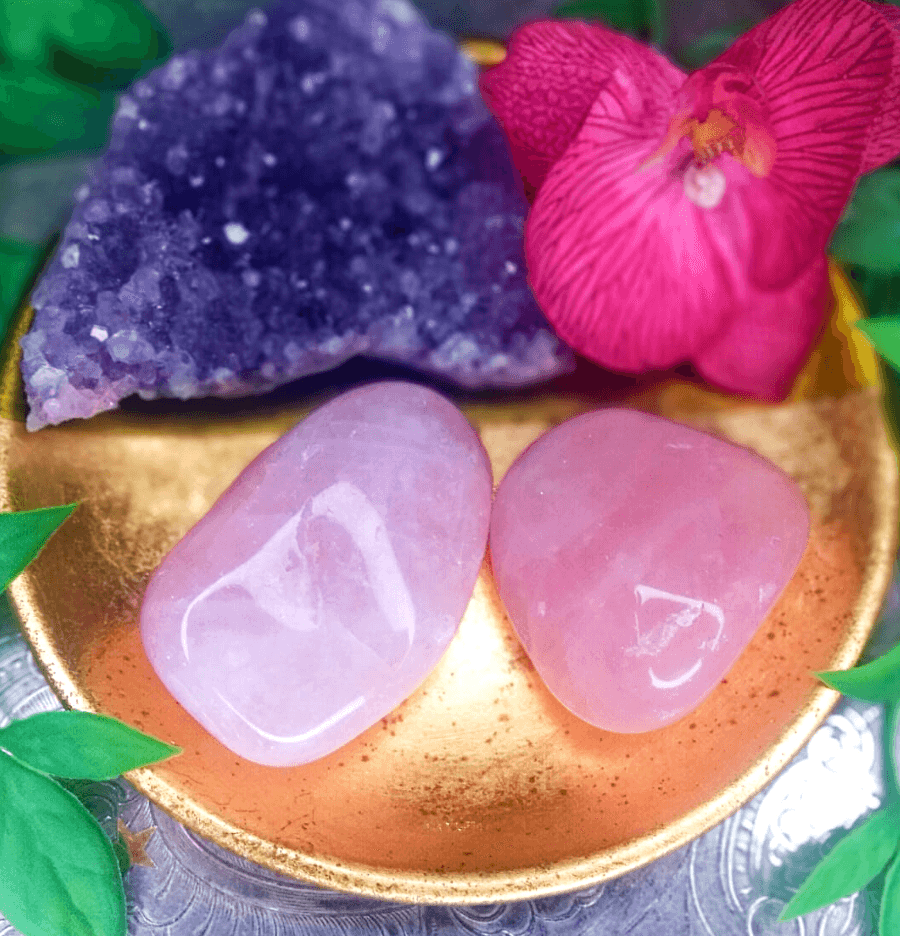Rose Quartz Palm Stone For Love - Spirit and Stardust