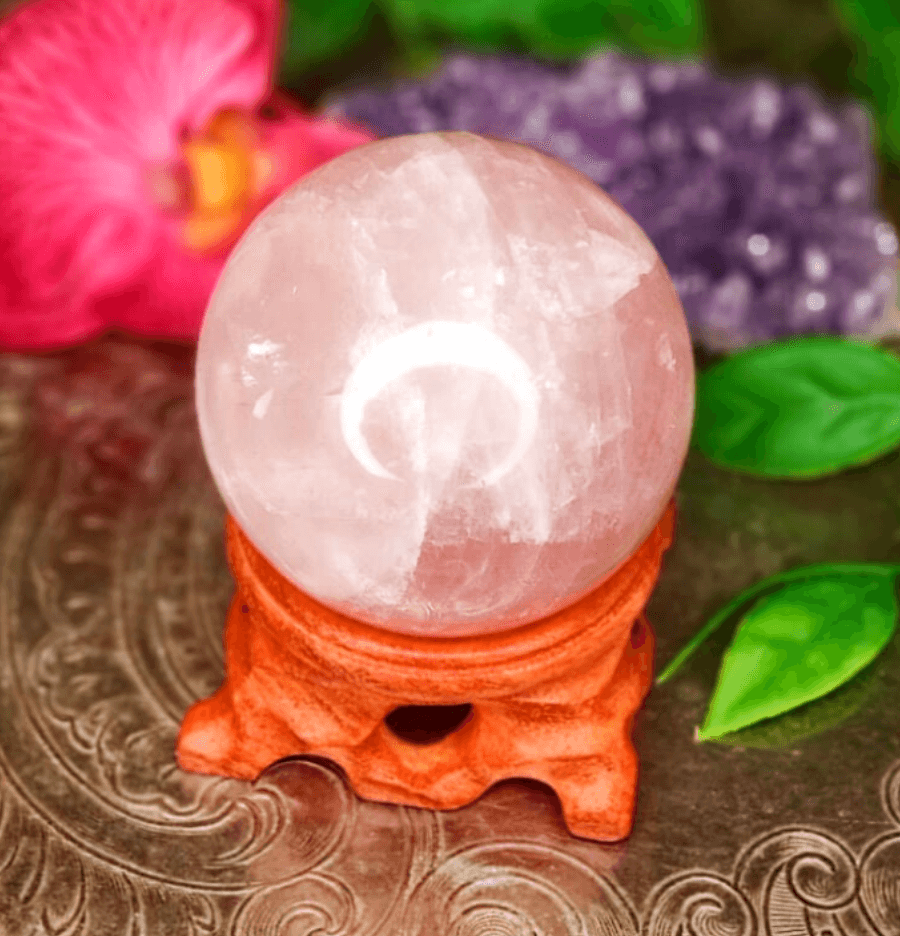 Rose Quartz Crystal Sphere - Spirit and Stardust