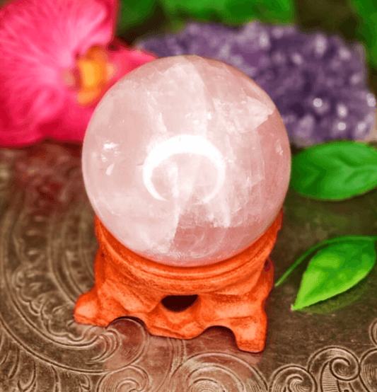 Rose Quartz Crystal Sphere - Spirit and Stardust