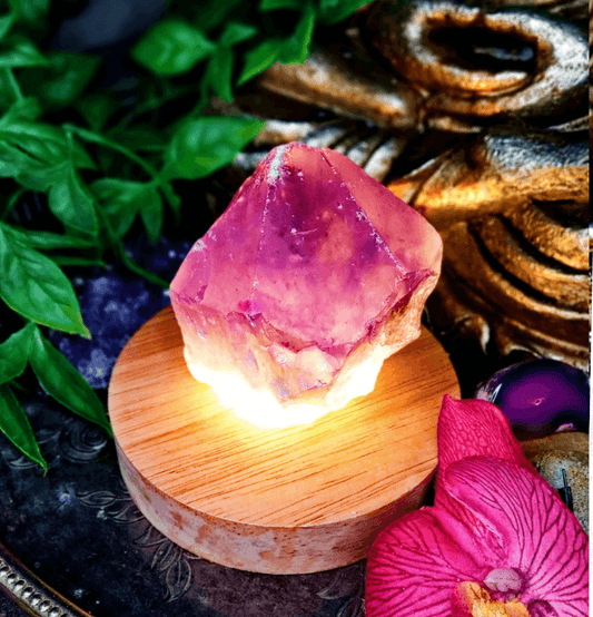 Rough Raw Amethyst Point Lamp - Spirit and Stardust