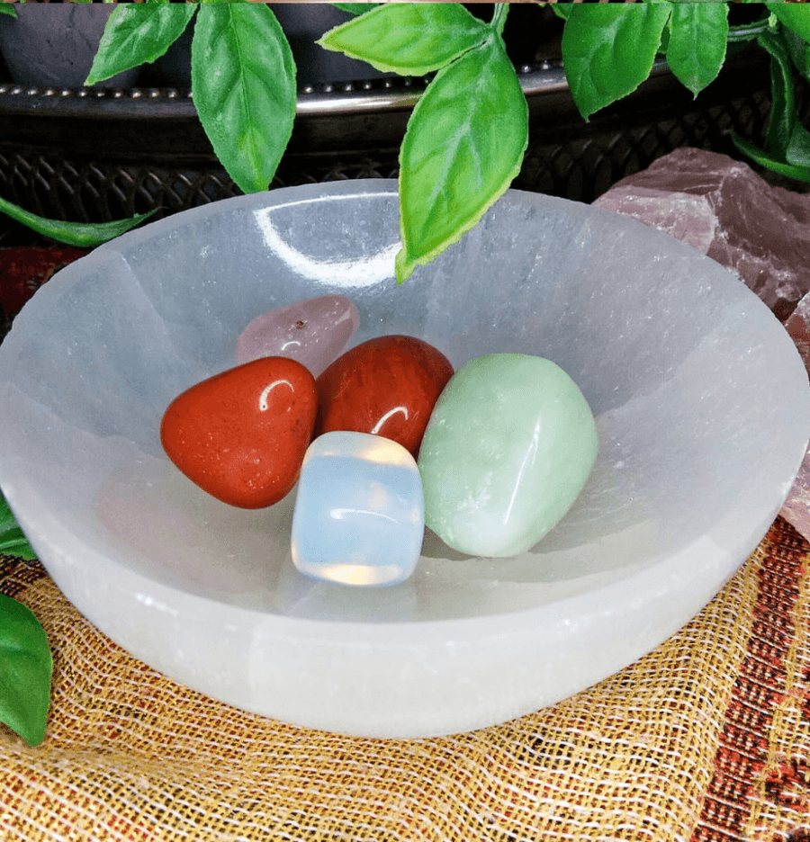 Beautifully Carved and Polished White Selenite Bowl (Small) - Spirit and Stardust