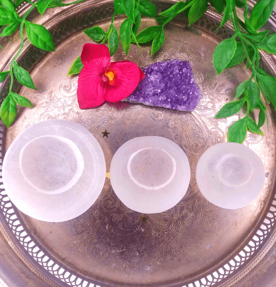 Beautifully Carved and Polished White Selenite Bowl (Small) - Spirit and Stardust
