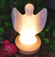 White Selenite Angel Lamp