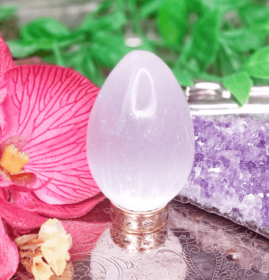 White Selenite Crystal Egg - Spirit and Stardust