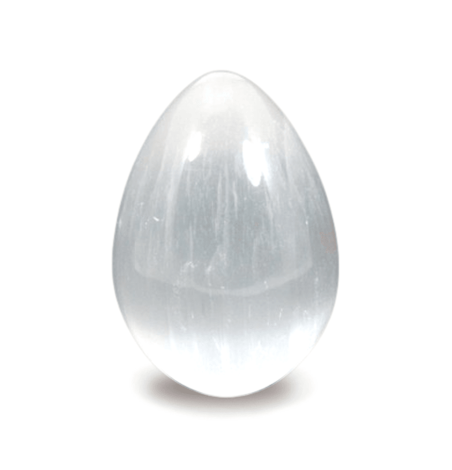 White Selenite Crystal Egg - Spirit and Stardust