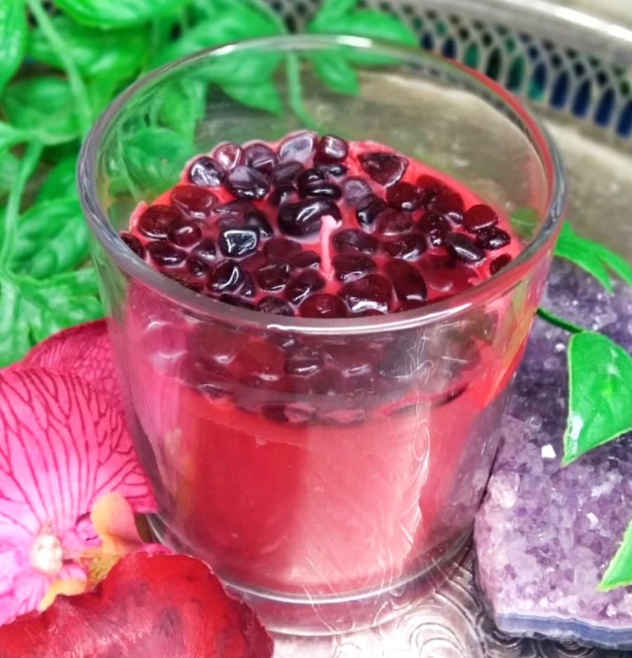Sensual Goddess Ruby Crystal Candle