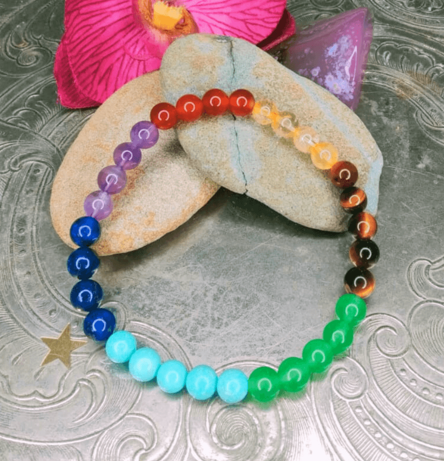 Seven Chakra Bracelet For Balance (6mm Beads) - Spirit and Stardust