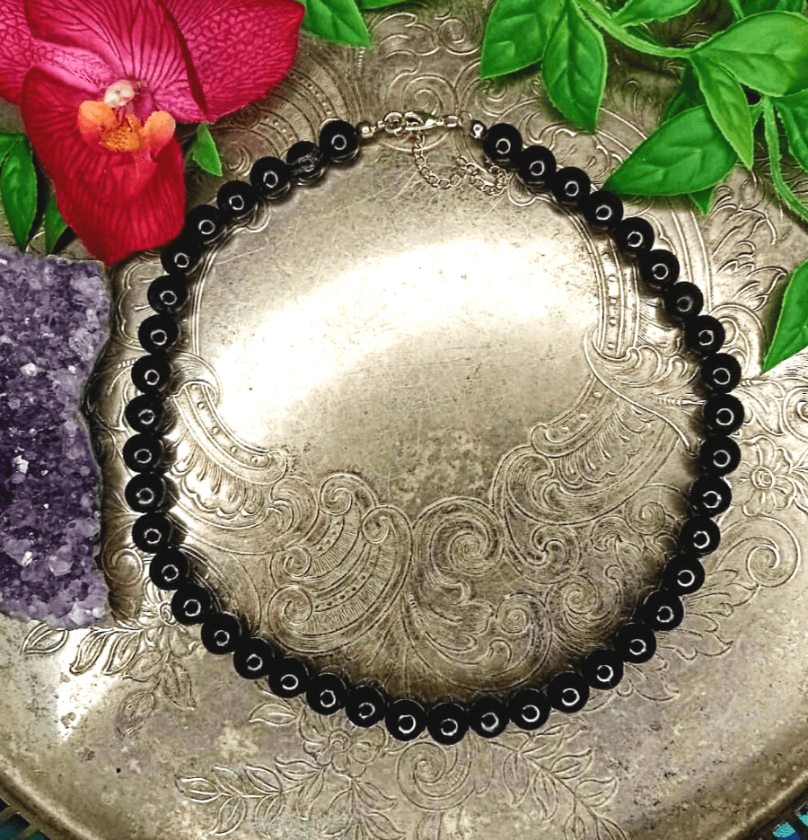 Shungite Crystal Bead Necklace - Spirit and Stardust