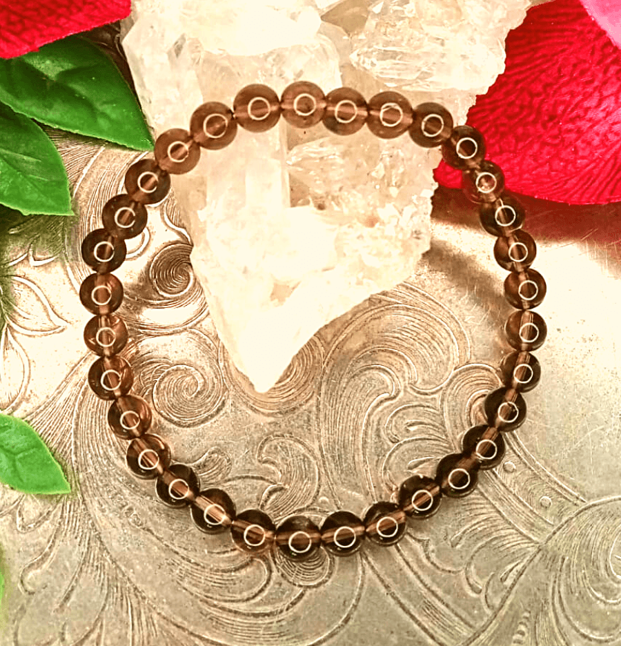 Smoky Quartz Bracelet For Anxiety Relief (6mm Beads) - Spirit and Stardust