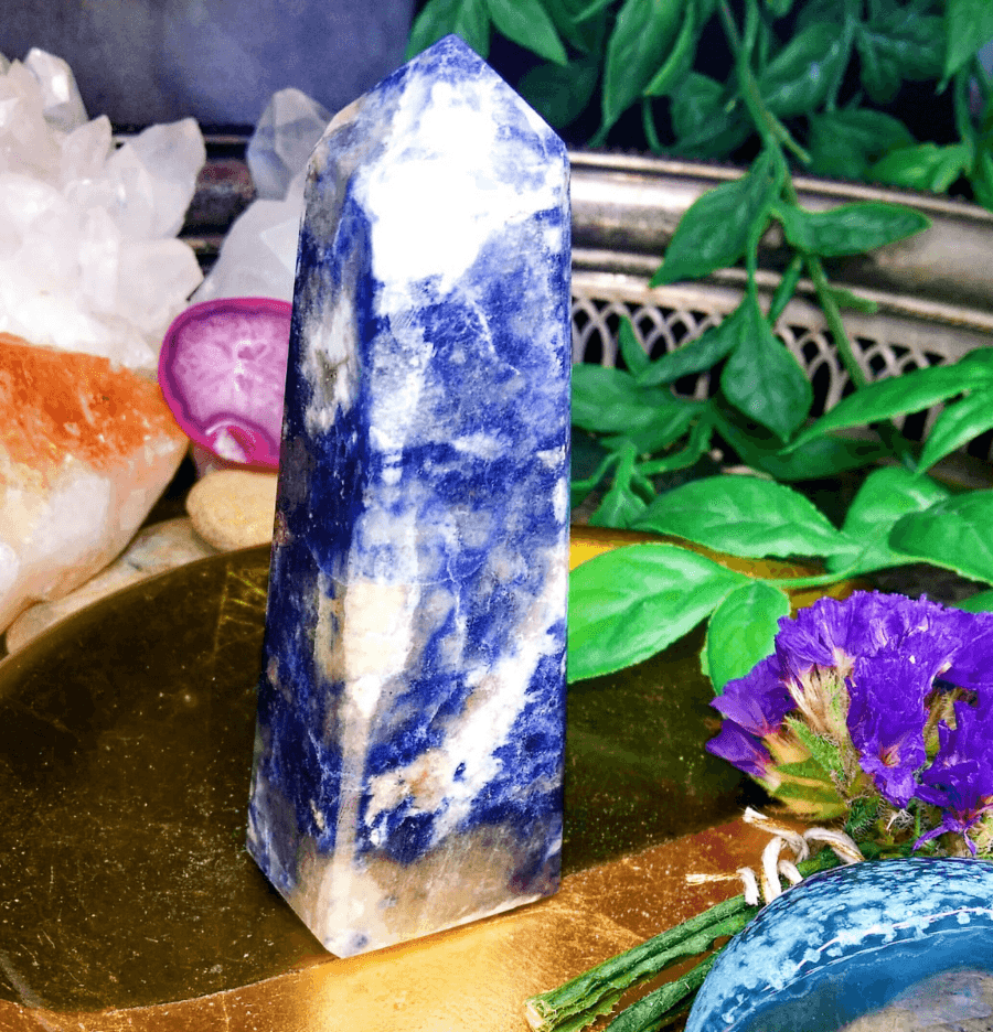 Sodalite Crystal Obelisk - Spirit and Stardust