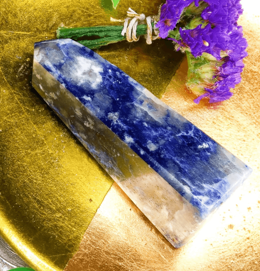 Sodalite Crystal Obelisk - Spirit and Stardust