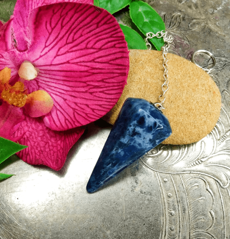 Sodalite Crystal Hexagon Pendulum - Spirit and Stardust