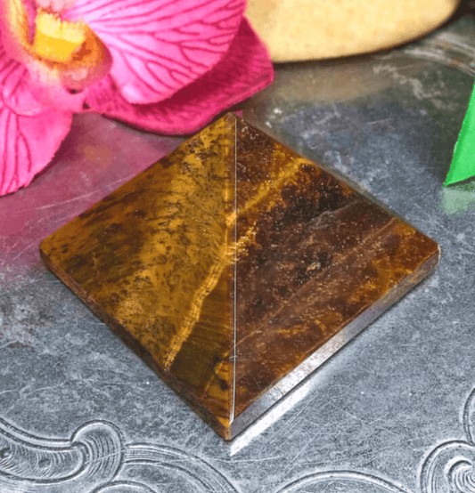 Tiger's Eye Crystal Pyramid - Spirit and Stardust