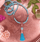 Turquoise Crystal Mala Bead Necklace - Spirit and Stardust