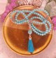 Turquoise Crystal Mala Bead Necklace - Spirit and Stardust